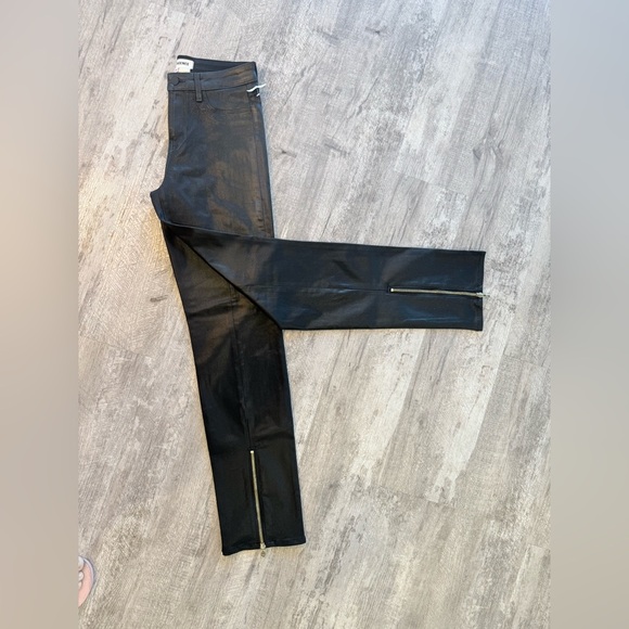 L’Agence Ginny High-Waisted Coated Jeans with Back Gold Zipper Detail NEW - Picture 6 of 16